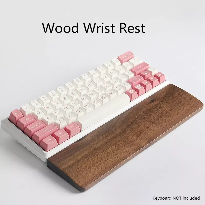 

Wood Wrist Rest For Mechanical Keyboard Solid Wooden Wrist Pad Palm Support Compatible 61 87 104 Keyboard