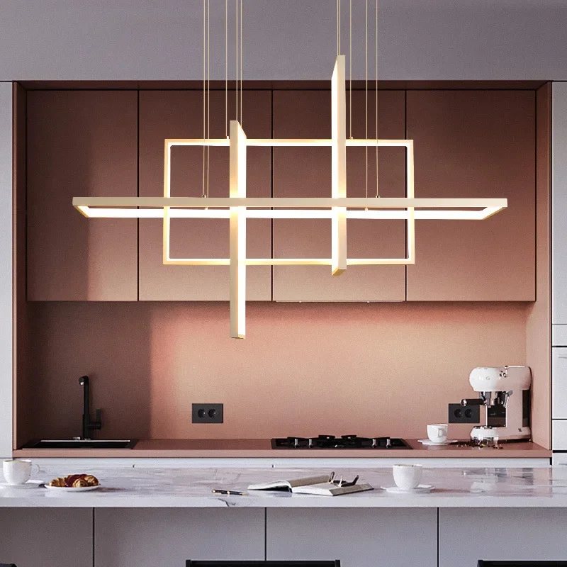 

Nordic Rectangle Led Pendant Lights Living Dining Room Pendant Lamp Modern Home Decor Loft Stair Kitchen Hanging Light Luminaire