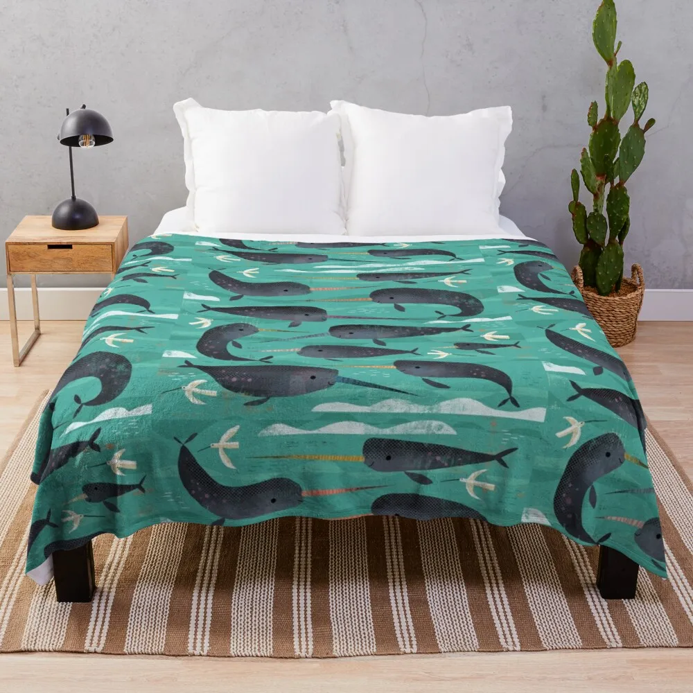 

Narwhals and Narbirds Throw Blanket Decorative Blanket Fur Throw Blanket