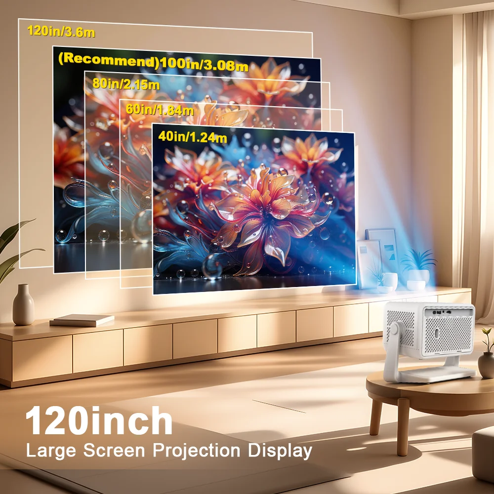 Проектор PROGAGA PG370 MAX с поддержкой 1080P, 700 ANSI люмен, 4K, Android, Smart TV, домашний кинотеатр, портативный видеопроектор с AirMouse (art.: 3920da93a66ff) - 3920da93a66ff