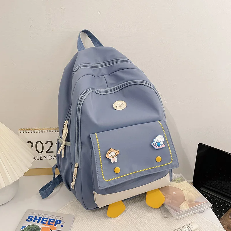 2022 Cute Women Backpacks Waterproof Multi-Pocket Nylon School Backpack for Student Girls Kawaii Laptop Mochilas Travel Rucksack