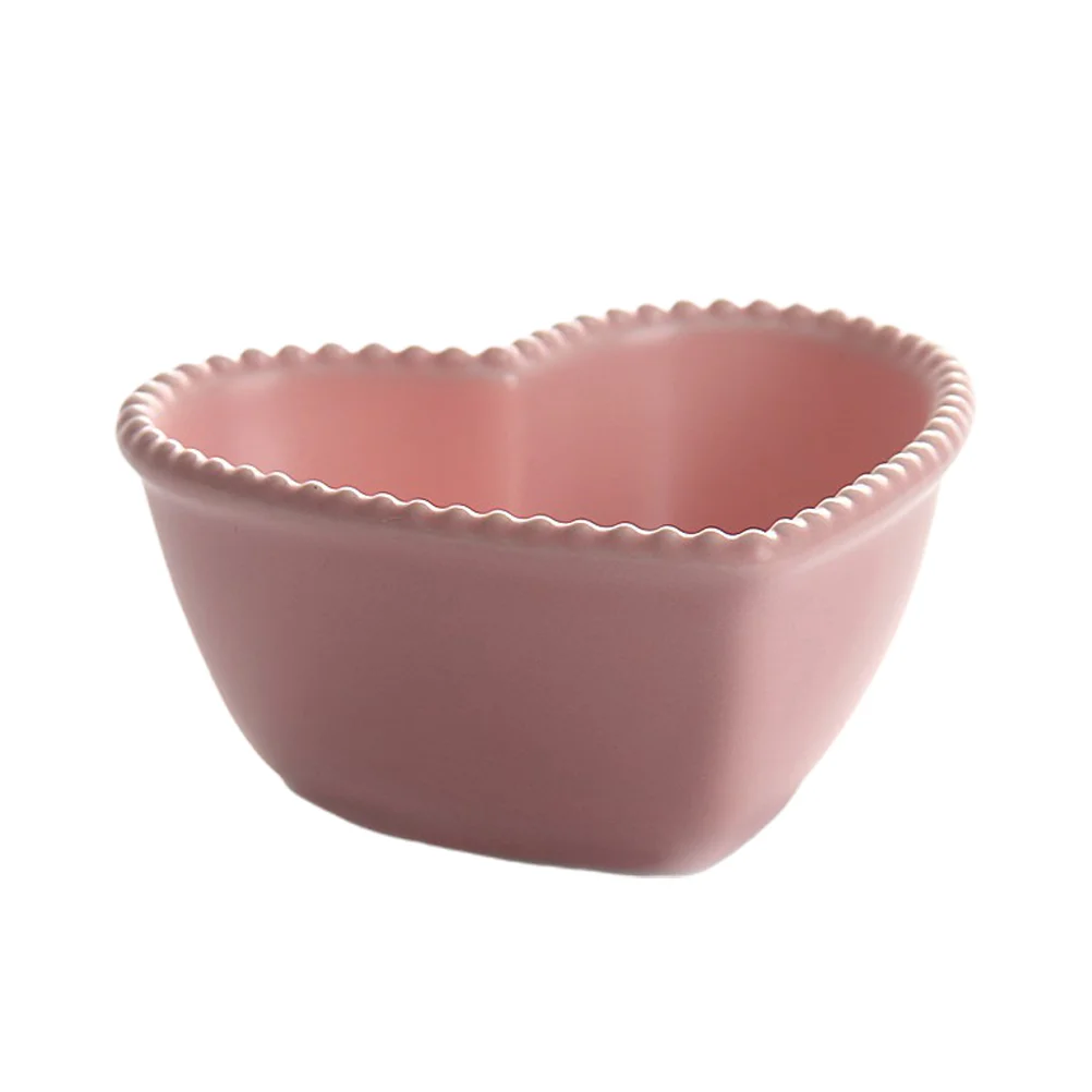 

Bowl Heart Bowls Ceramic Salad Dish Shaped Sauce Cereal Dessert Appetizer Fruit Snack Serving Mixing Dishes Pasta Plate Dipping