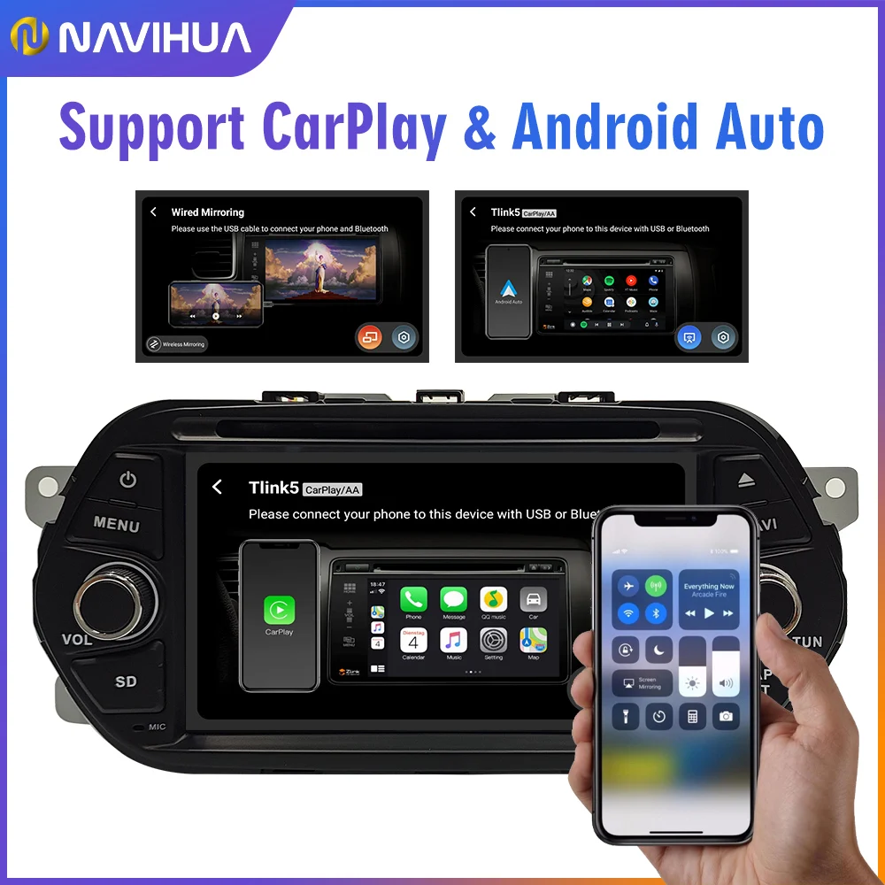 7-дюймовый Android для FIAT EGEA 2016 2017 2018 автомобильный радиоприемник Авто Carplay GPS FM AM RDS DSP