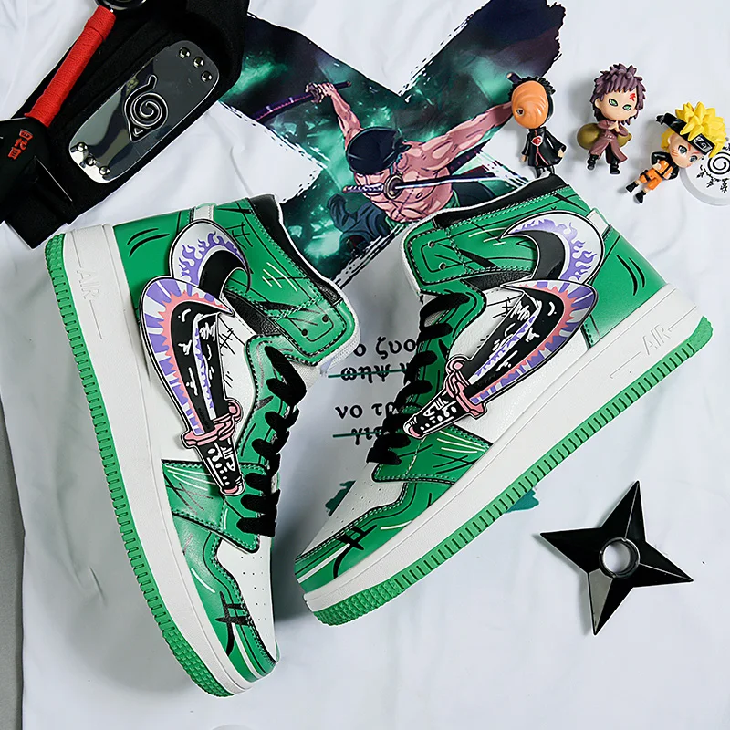 

Men Basketball Shoes High Top Walking Shoes Men Autumn Leather Sneakers Anime Shoes Plus Size Male Flat Sports Luxury Brand New