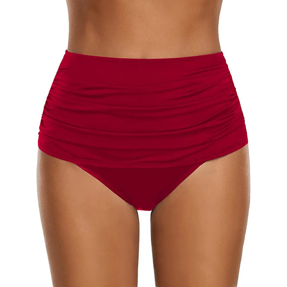 

Women's Waisted Size Tankini Swimsuit Briefs Plus Bottom Swim High Ruched Bikini Swimwears Tankinis Set