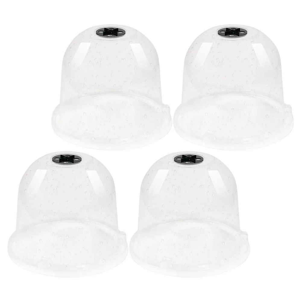 

4 Pcs Flower Pots Outdoor Covers Cloche Humidity Dome Bell Shaped Frost Protection Plants Plastic