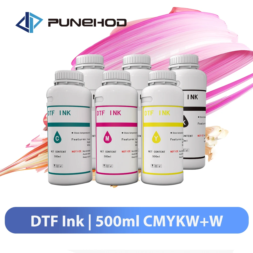 Punehod 500 мл DTF Ink Refill для R1390 L1800 L800 DX5 Transfer Printer США АКЦИЯ CMYKW Чернила