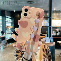 accezz love heart case for samsung a32 a12 a50s a10 a10s a11 a52 a03 a20s a22 a12m with lanyard phone case shockproof cover tpu