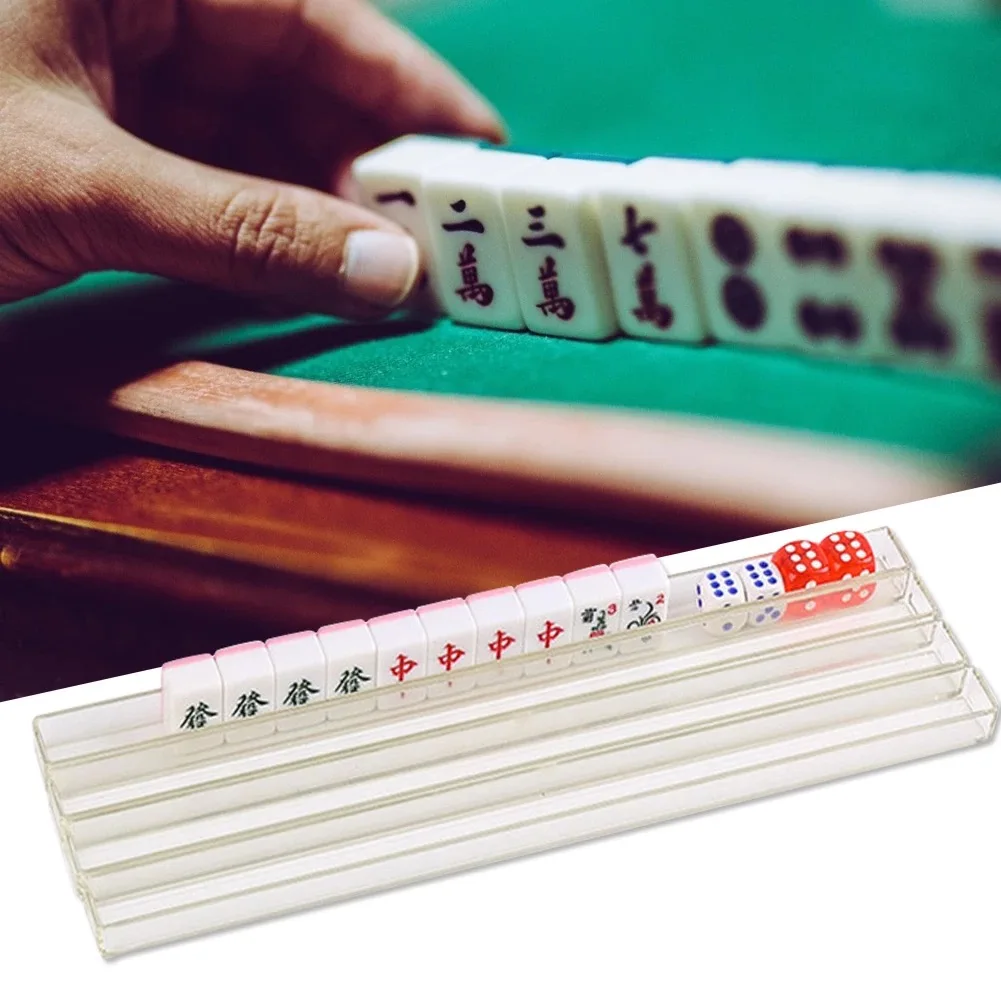 

4pcs U-shape Ruler Special Mini Mahjong Travel Dormitory Mahjong Racks Models Essentials For Playing Mahjong Portable Ruler tool