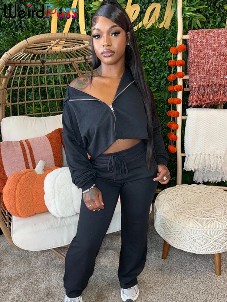 Weird Puss повседневный спортивный комплект из 2 предметов женский кардиган на молнии