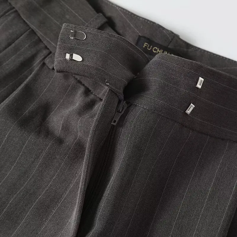 Брюки женские драпированные с завышенной талией на весну и осень