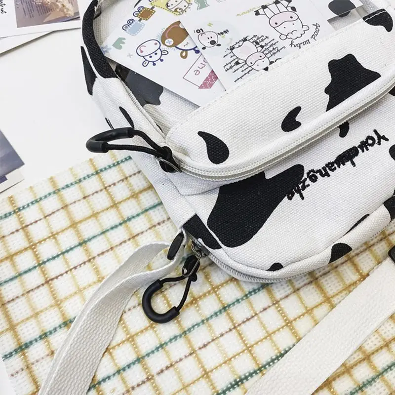 

Women Girls Cartoon Cow Print Shoulder Crossbody Bag Lady Tote Satchel Purse