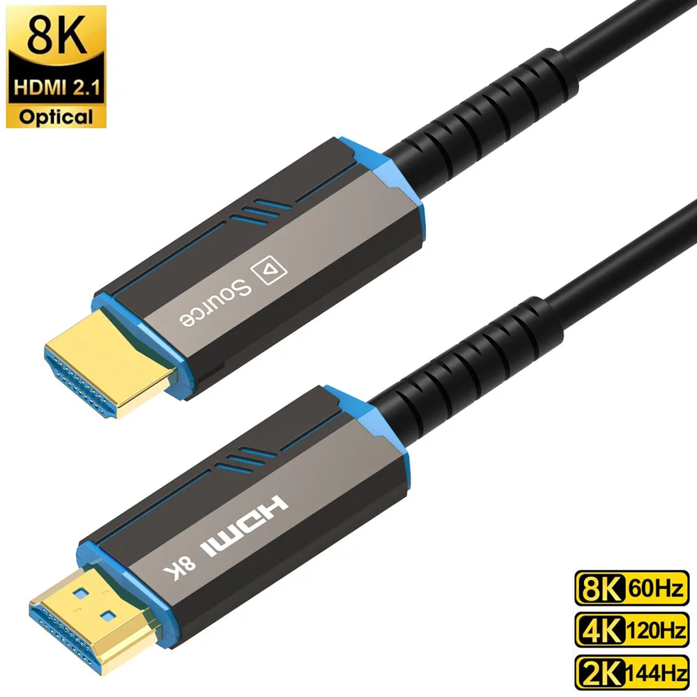 

8K HDMI-Compatible 2.1 Cable Fiber Optic HDMI Cable 8K 60Hz 48Gbps 4K 120Hz HDR Earc 3D HDCP for Computer Tv Box Ps5 10m 15m 20m