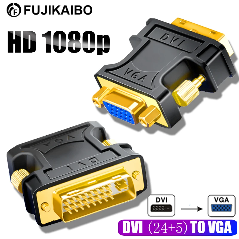 

Адаптер DVI-VGA Женский, 24 + 5 контактов, 1080P