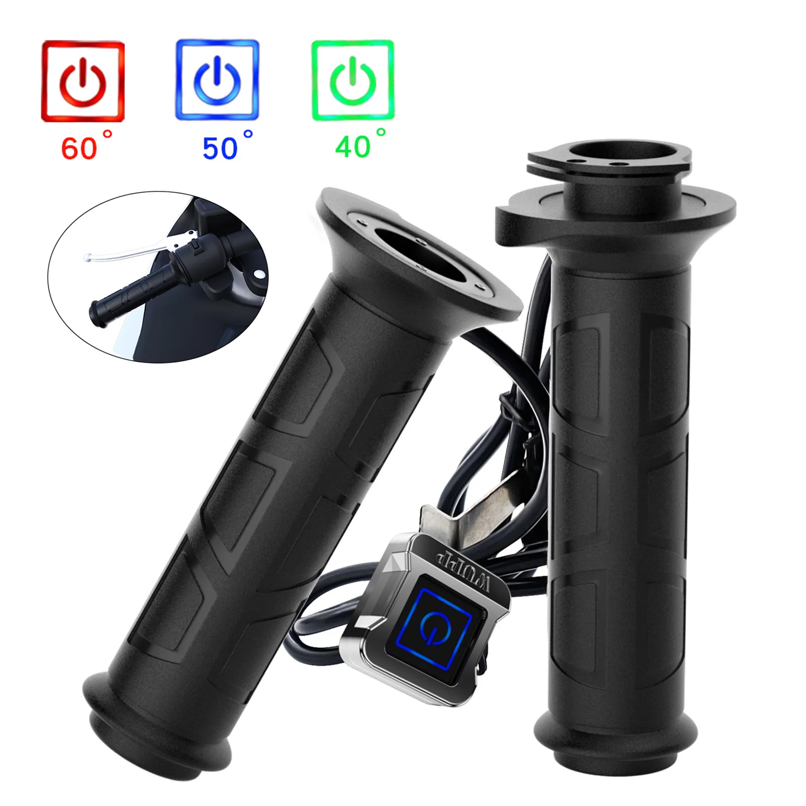 

12V Motorcycle Electric Heating Handle Three-speed Intelligent Thermostat Motorcycle Wrap-around Thermostat 22mm Diameter