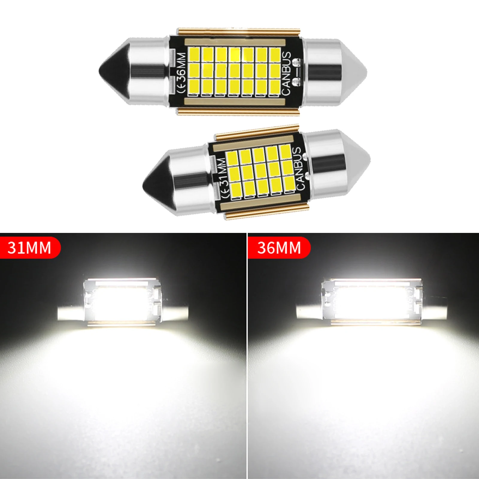 

New Festoon LED Bulb 31mm 36mmC5W C10W Super Bright Car Dome Light Canbus No Error Auto Interior Reading Lamps White Signal Lamp