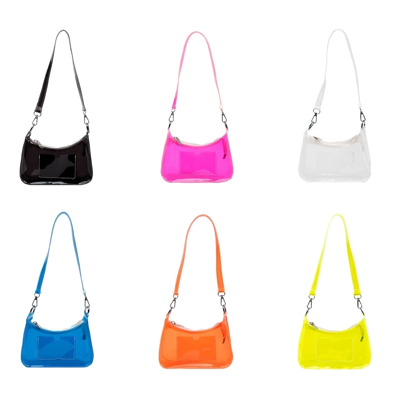 

Beautiful Transparent Underarm Bag Jelly Bag Shoulder Bag Handbag All-match Small Square Bag for Birthday Gatherings