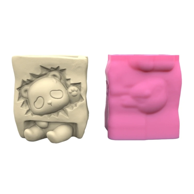 

Panda Shaped Planter Vase Moulds Cements Mould Silicone Material for DIY