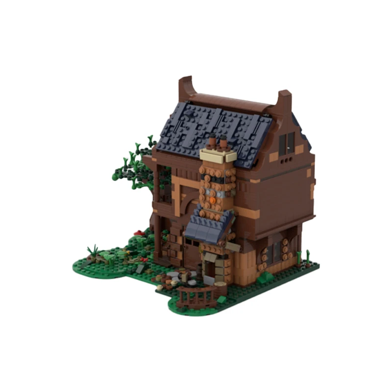 

MOC Medieval Blacksmith Tree House Village Farm Town Windmill Building Blocks Assemble Brick Parts Kid STEM Toy Collectible Gift