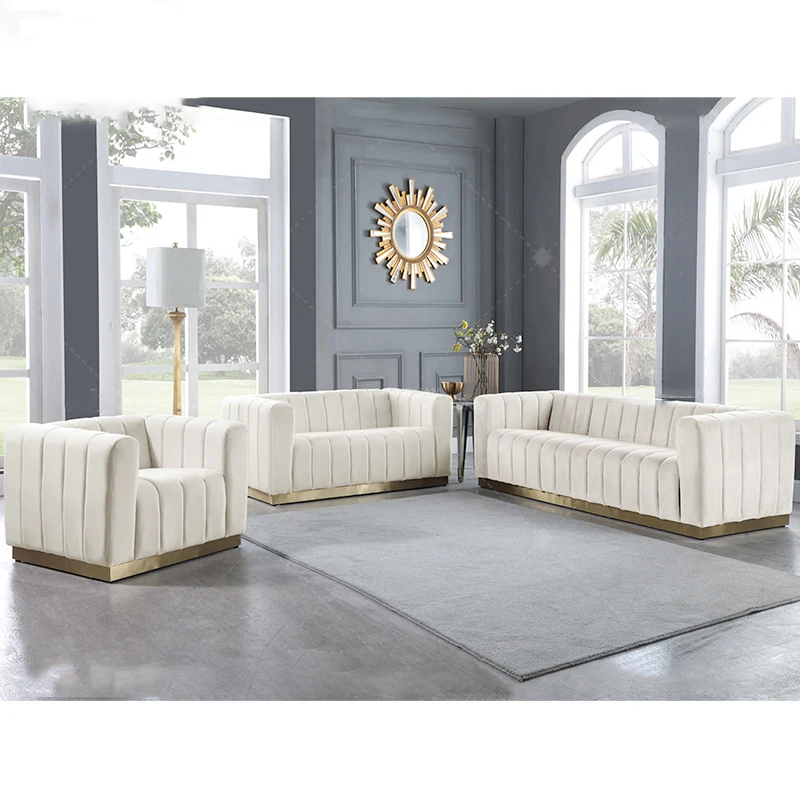 

European Luxury Sofa Loveseats White Living Room Sofa Set Home Furniture 3 Seater Sofa