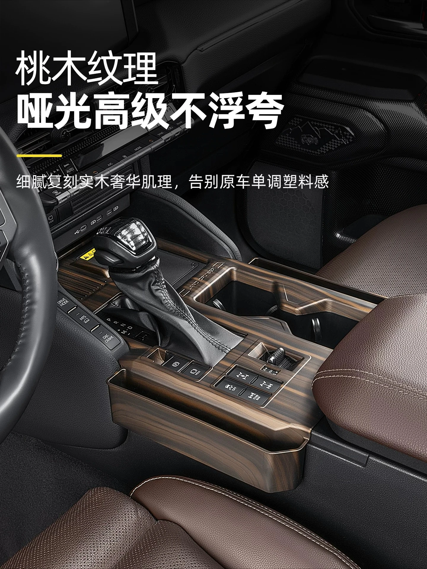 Фото Для Toyota Land Cruiser LC250 2024 2025 2026: Накладка на панель переключения передач центральной консоли, ABS, защита от царапин, рамка отделки рулевого колеса №2