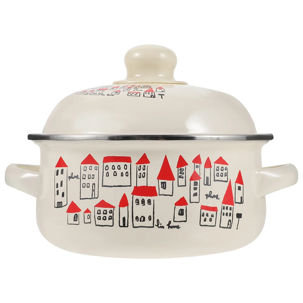

Enamel Pot Small Pots Cooking Household Soup Home Wear-resistant Stockpot Pasta