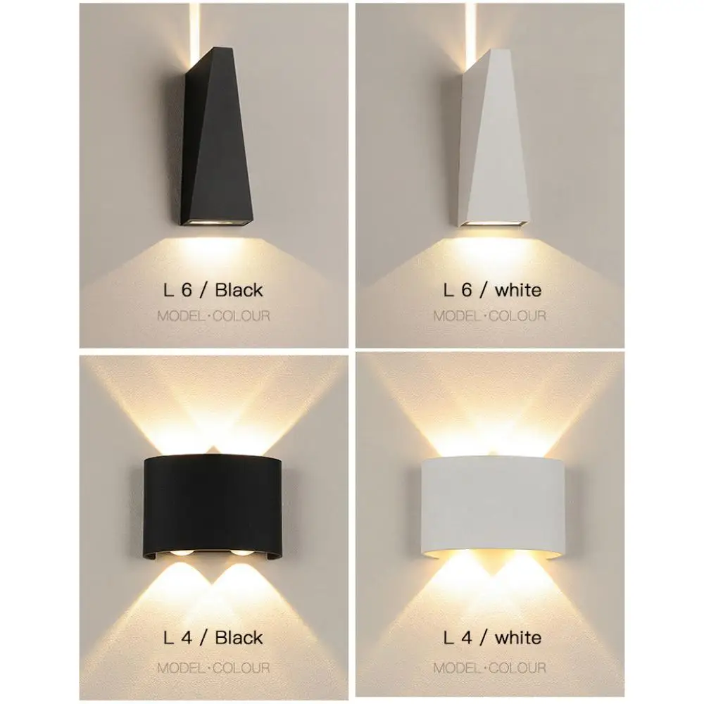 

LED 4/6/8W Outdoor Waterproof IP65 Wall Light Porch Garden Wall Lamp Nordic Style Indoor Bedroom Living Room Decoration Lighting