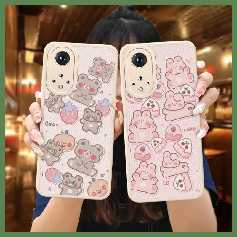 advanced luxurious Phone Case For Huawei Honor50 cute couple taste dust-proof Cartoon funny texture