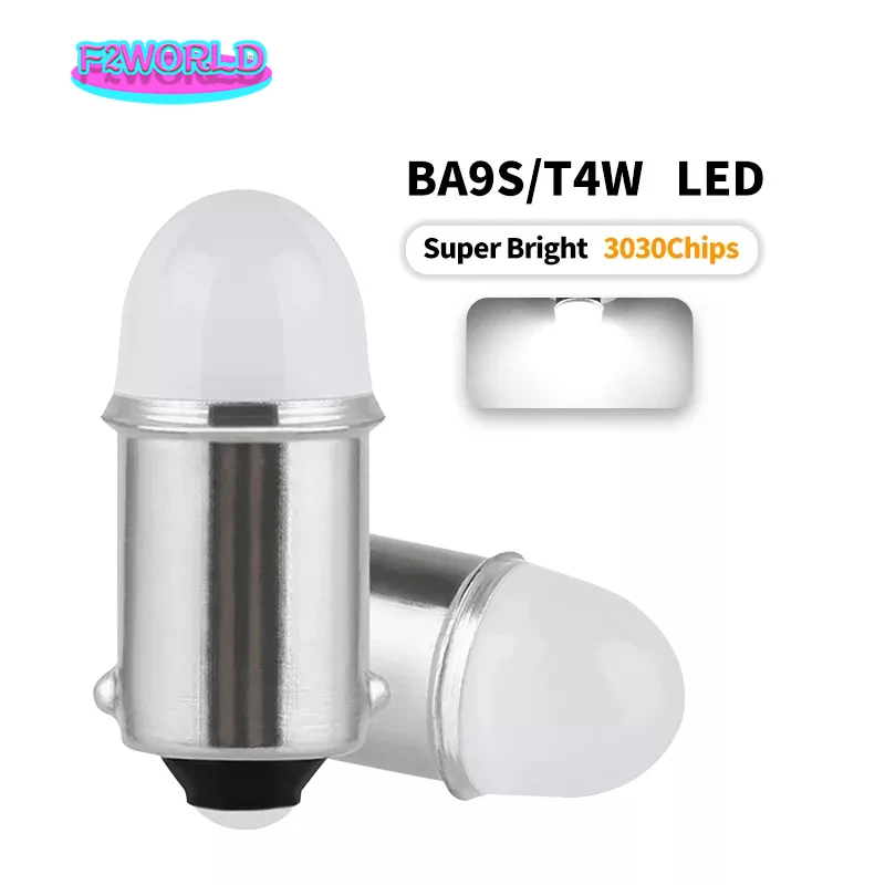 

50PCS Super Bright 6V 12V 24V Car Led Light BA9S Ceramic COB LED Light Bulbs BA9S T4W Car License Plate Light Reading Lamp White