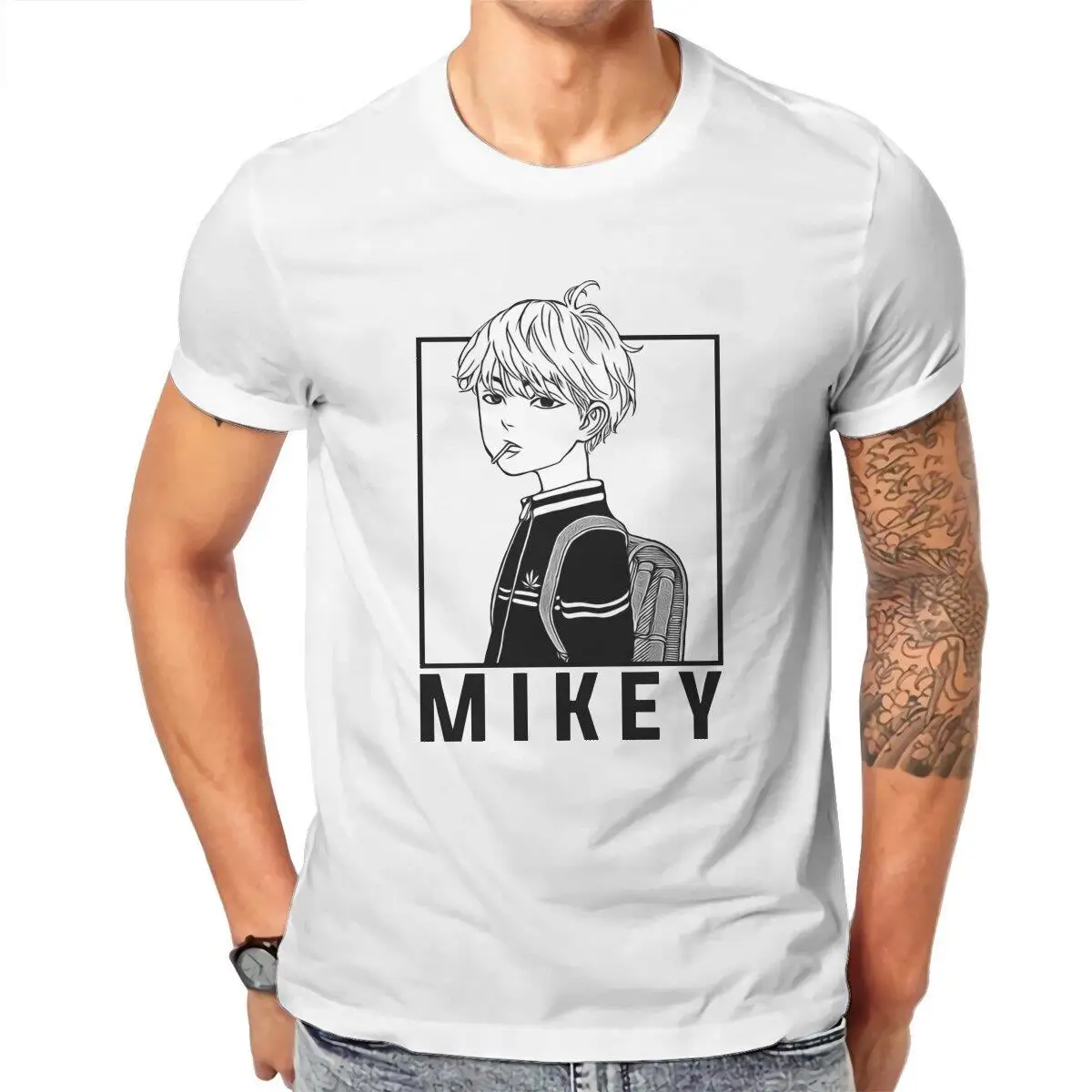 Mikey Manga  T Shirt Men's  100% Cotton Novelty T-Shirt O Neck Tokyo Revengers Anime Tees Short Sleeve Clothes Classic