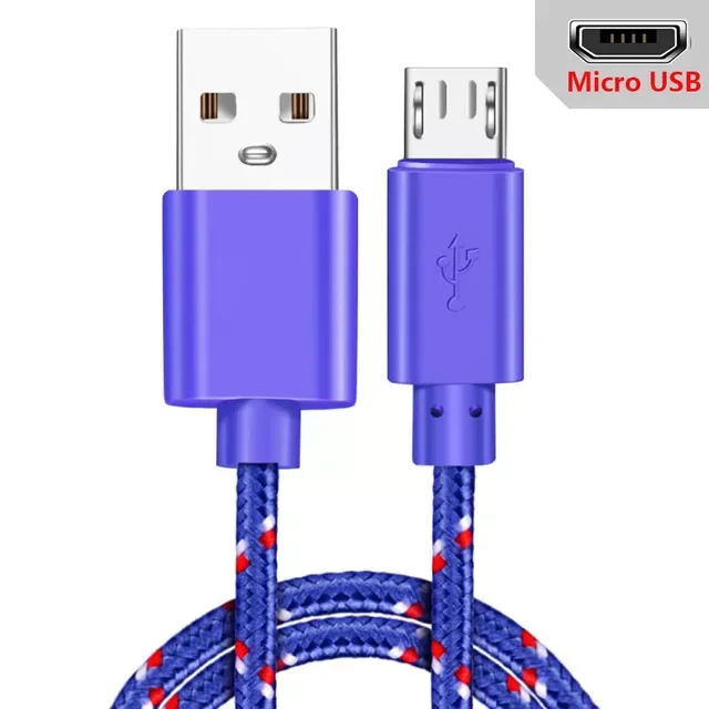 

Type C Cable for Samsung S20 S21 Nylon Braided Mobile Phone Fast Charging USB C Cable Type-C Charger Micro USB Cables
