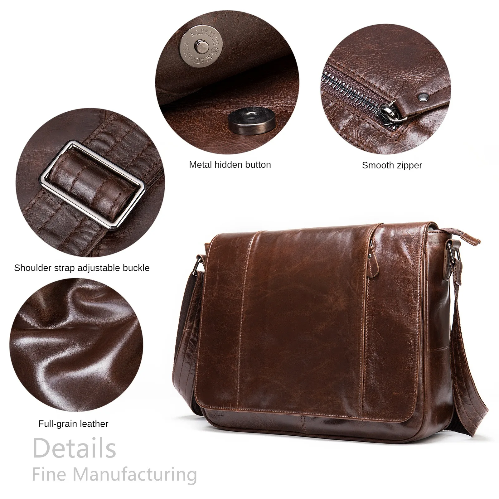 New Top Quality Leather Antique Retro Business Briefcase 13