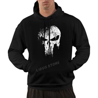2022 fashion leisure punisher skeleton skull hoodie sweatshirt harajuku streetwear 100 cotton mens graphics hoodie