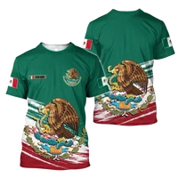 2021 new mexico eagle american skull world national emblem map flag 3d fashion full print rundhals t shirt m%c3%a4nner und frauen 02