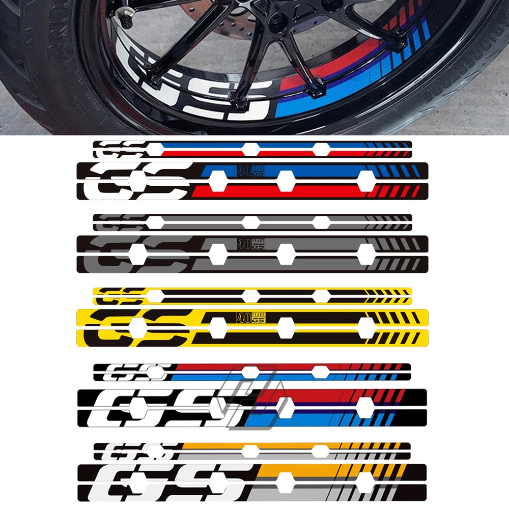 

Motorcycle Wheel Sticker Hub Decal Rim Decoration 40 Years Decals LOGO For BMW R1200GS LC 2013-2018 and R1250GS 2019