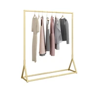 cloth store metal display stand floor hanging rail lady clothing display golden rail garment rack