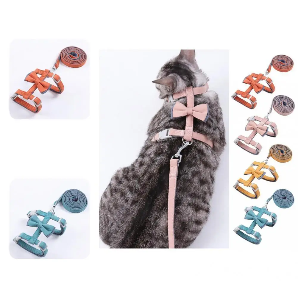 

Нагрудный ремень для домашних животных премиум-класса, безопасный бант, I-образный нагрудный ремень для домашних животных, набор поводков д...