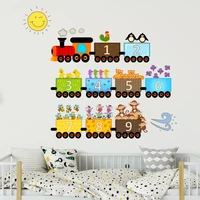 hot wall sticker cartoon number train pattern pvc self adhesive removable stickers child%e2%80%98s bedroom decorative wallpaper home d