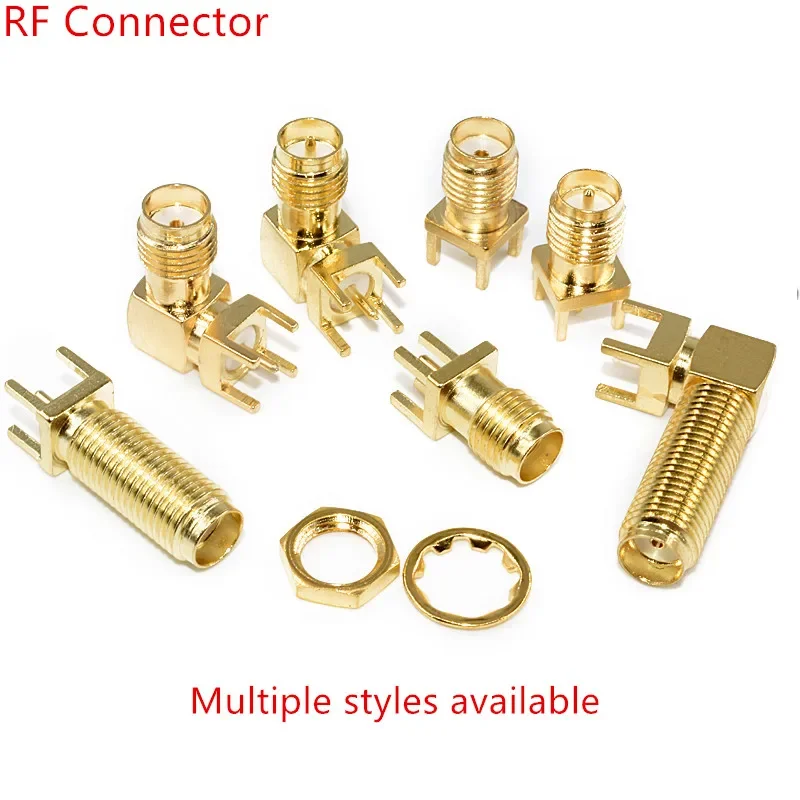 

2Pcs SMA Male Female Jack Adapter Solder Edge PCB Straight Mount RF Copper Connector Plug Socket SMA-KWE/KHD