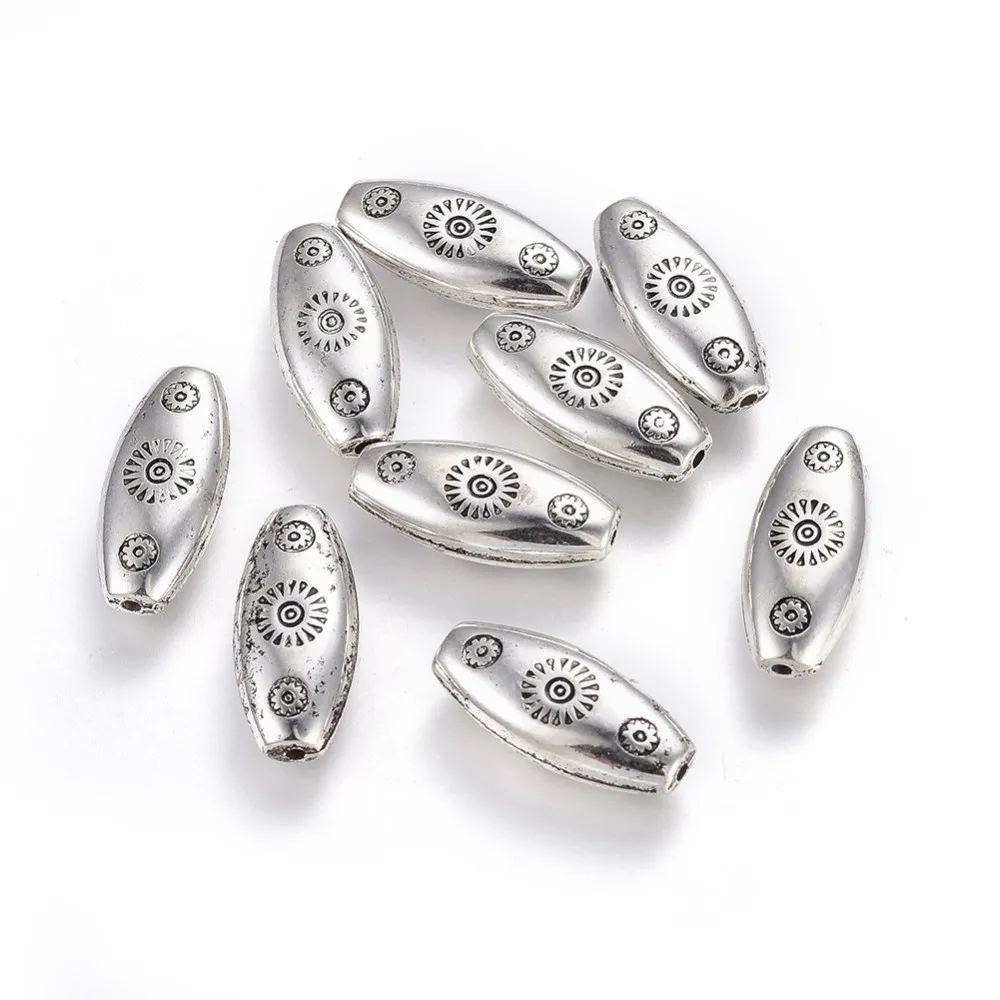 

20PCS BBC Plastic Beads Horse Eye Antique Silver 21x9.5x5mm Hole: 1.2mm