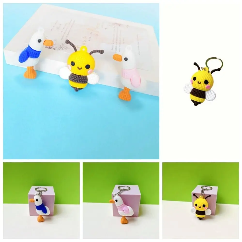 Брелок для ключей в форме пчелы мягкий силиконовый мультяшный брелок с Пчелой