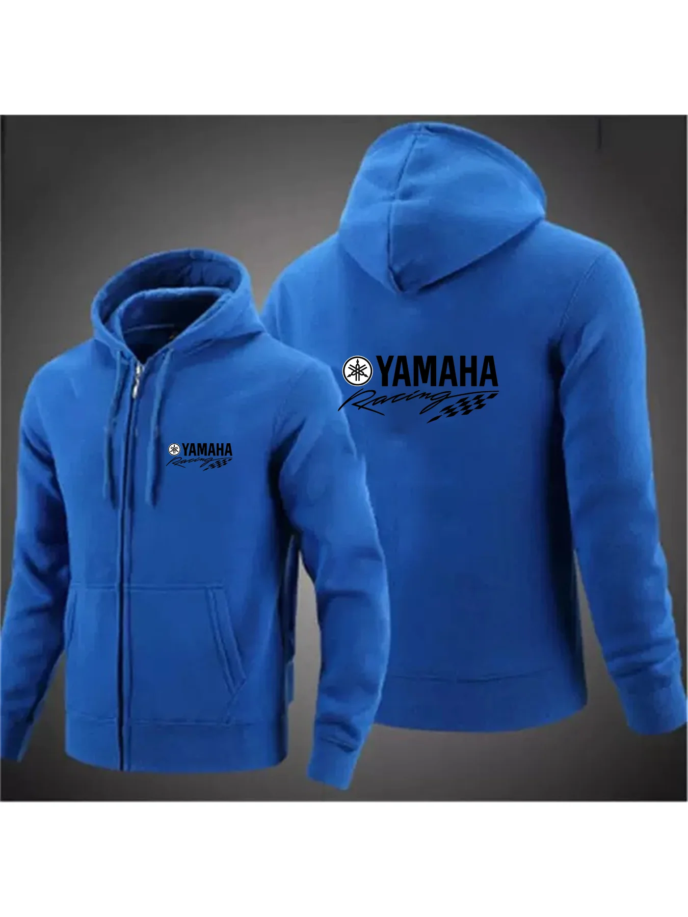 Фото Мужская мотоциклетная толстовка на молнии Yamaha, повседневная уличная мотоциклетная куртка, флисовая осенняя одежда №5