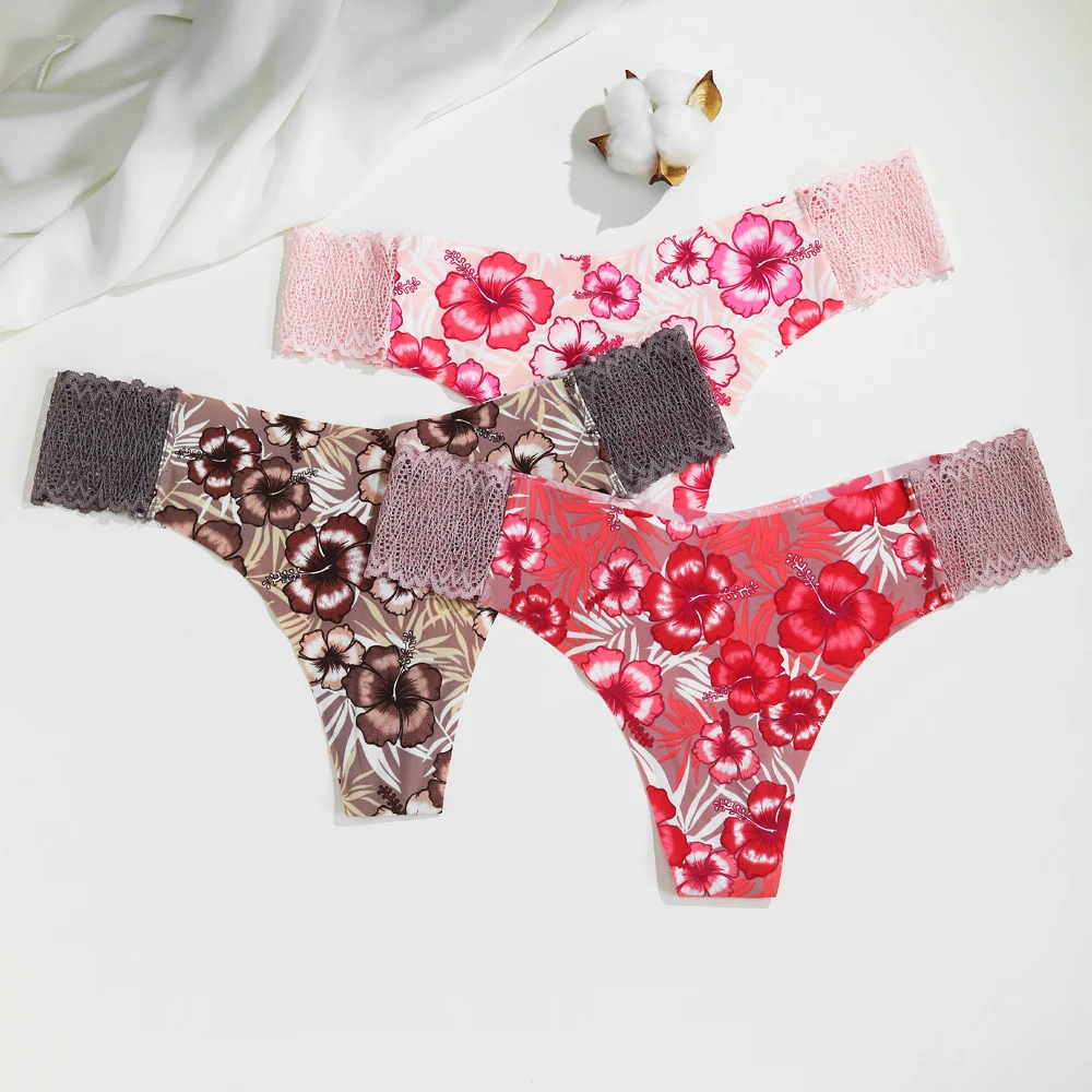 

Женское сексуальное кружевное нижнее белье с цветочным принтом