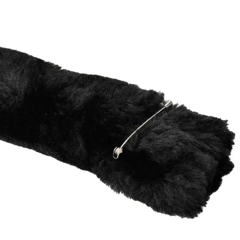 1 шт. плюшевый хвост кошки и девочки чёрный/белый |