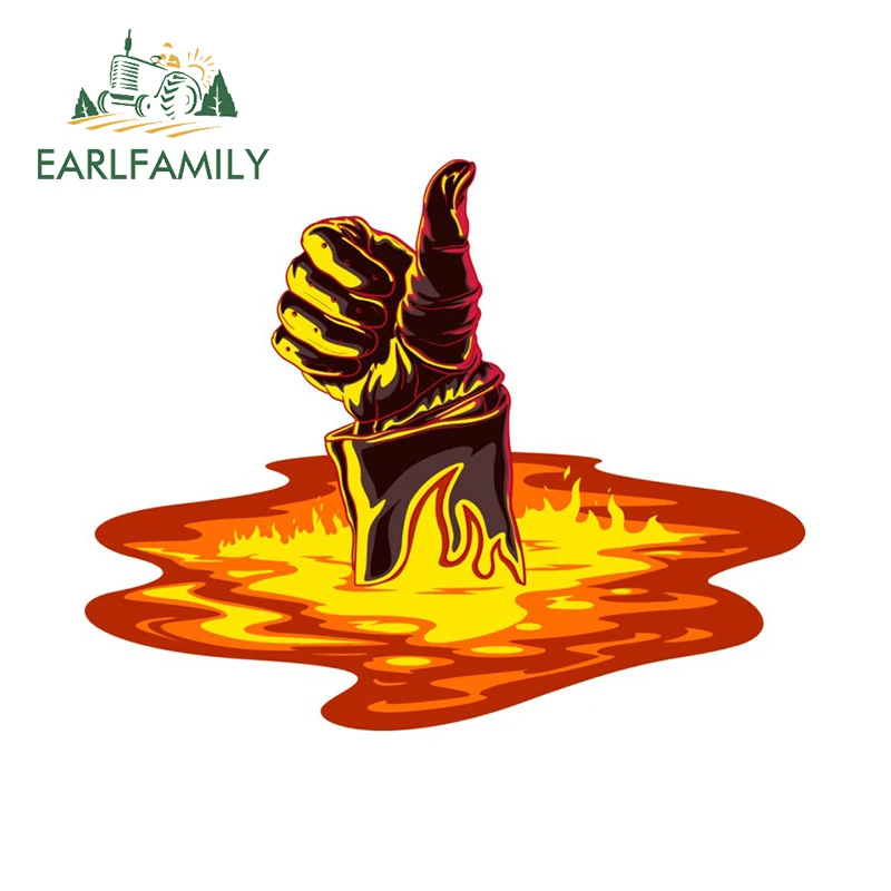 

EARLFAMILY 13 см для терминатора, наклейка на автомобиль «рука на огне», водонепроницаемая мотоциклетная наклейка, виниловые автомобильные аксессуары, украшение для RV