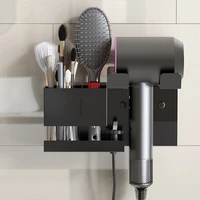 aluminum bathroom shelf organizer on the wall without drilling hair dryer holder black rack housekeeper bathroom accessories