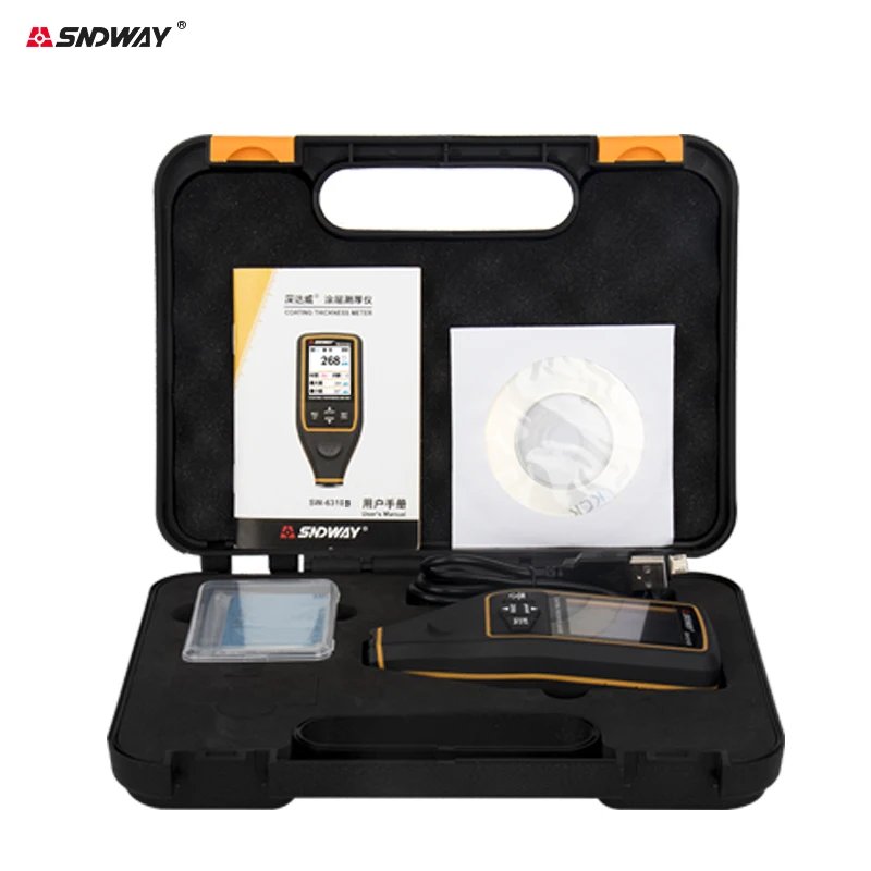 Фото Измеритель толщины покрытия SNDWAY SW-6310A 0-1700 мкм, автоматический двухрежимный (Fe/NFe), с 2-дюймовым экраном, 30 мест для хранения данных, тестер для автомобильной краски и пленок №5
