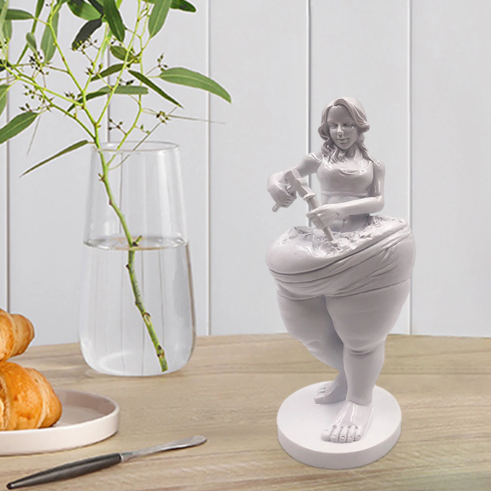 

Woman Statue Weight Loss Resin Yoga Decor Slimming Lady Figure Fat Lady Figurine Home Decoration Inspirational Decor For Home