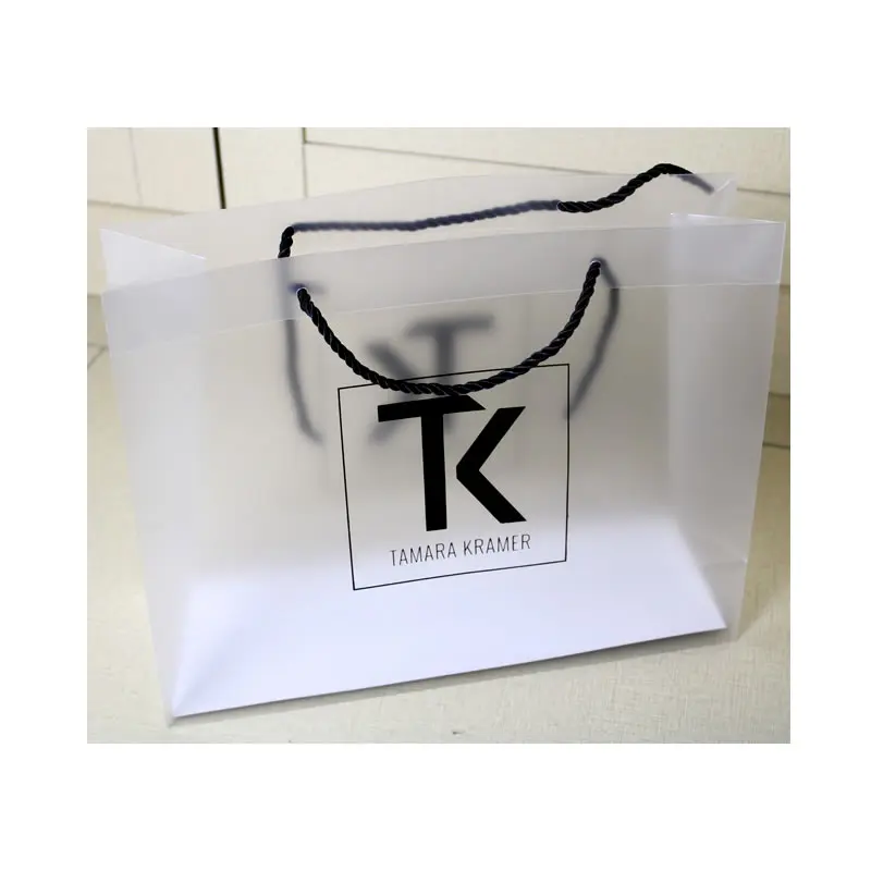 

Custom Printed LOGO On Shopping Gift PP/PVC Frosted Plastic Bags