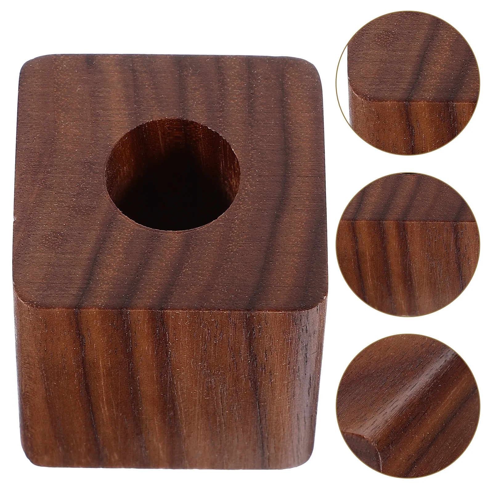 

Wooden Signature Pen Holder Cube Single Hole Pen Rest Stand Pen Storage Holder